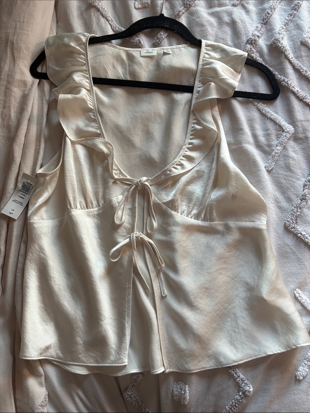 Wilfred Cream Ruffle Tie-Front Camisole